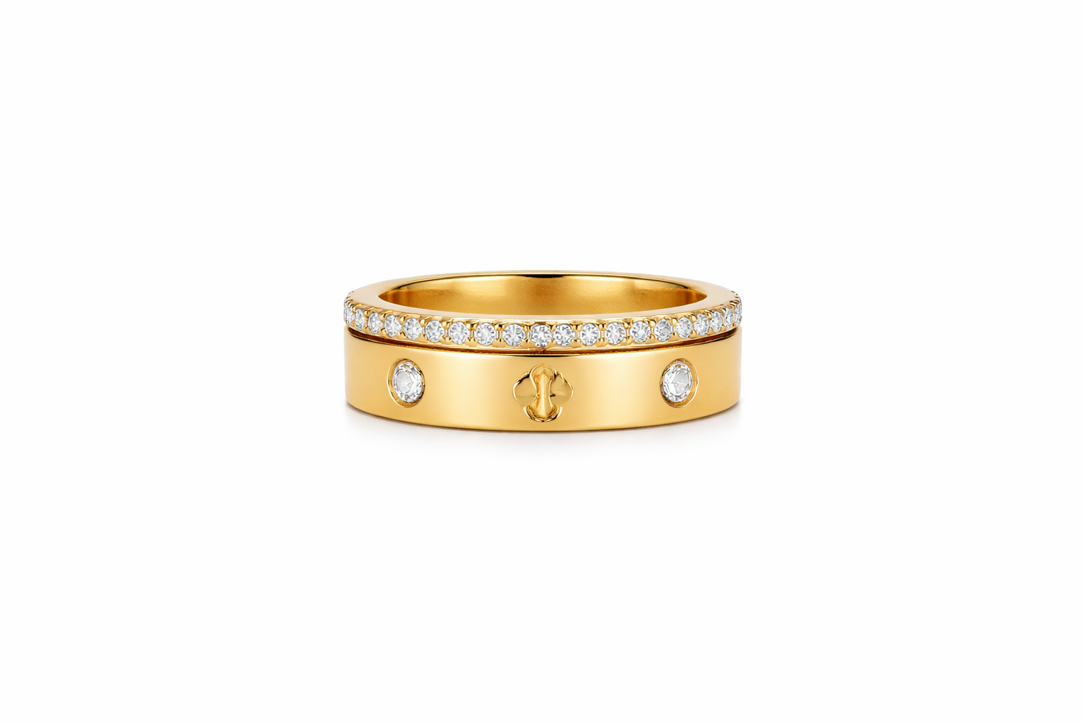 Shining Clover & Crystal Ring