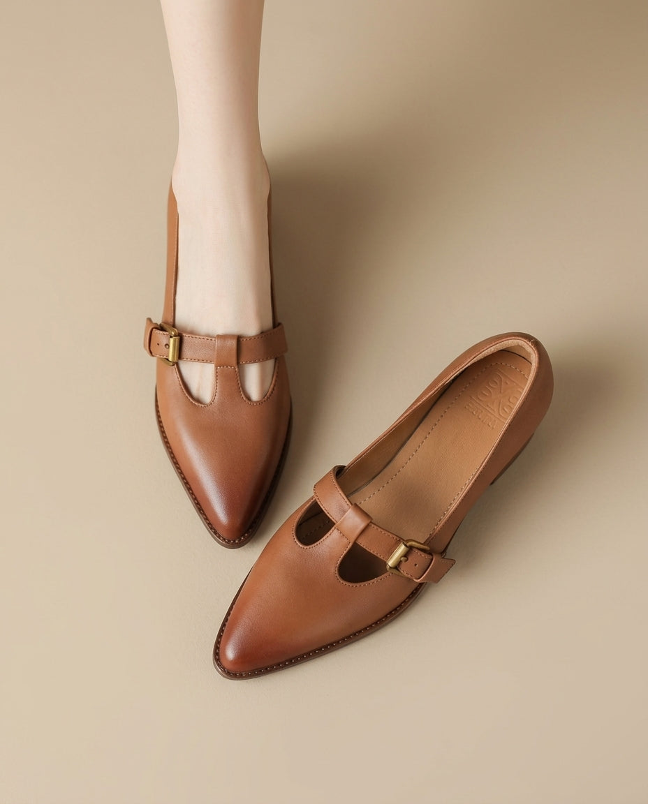 Sienna Leather Heels - Eliza-Warszawa