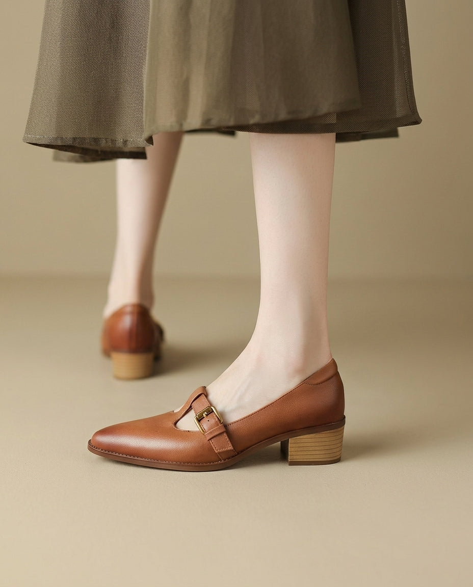 Sienna Leather Heels - Eliza-Warszawa
