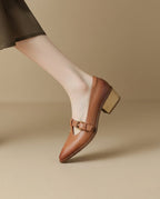 Sienna Leather Heels - Eliza-Warszawa