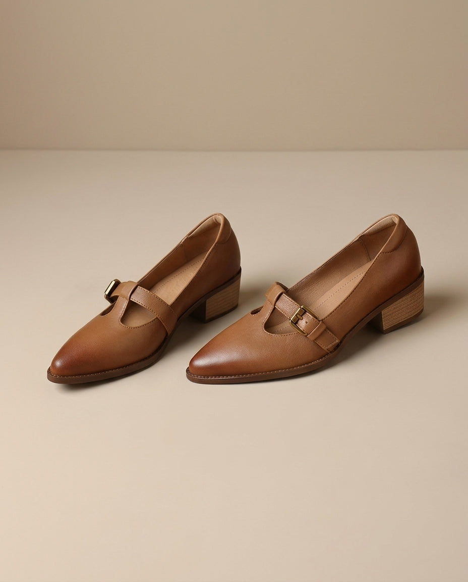 Sienna Leather Heels - Eliza-Warszawa