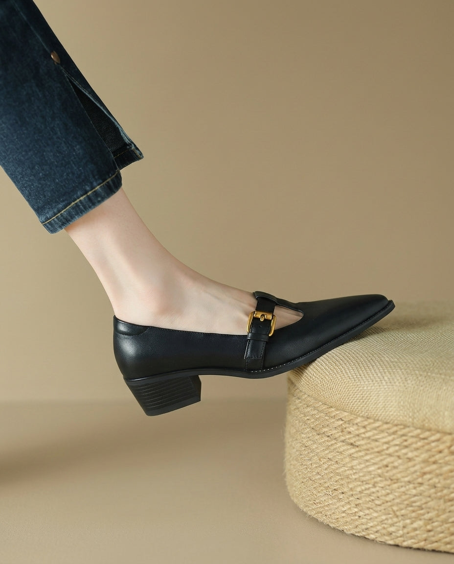 Sienna Leather Heels - Eliza-Warszawa