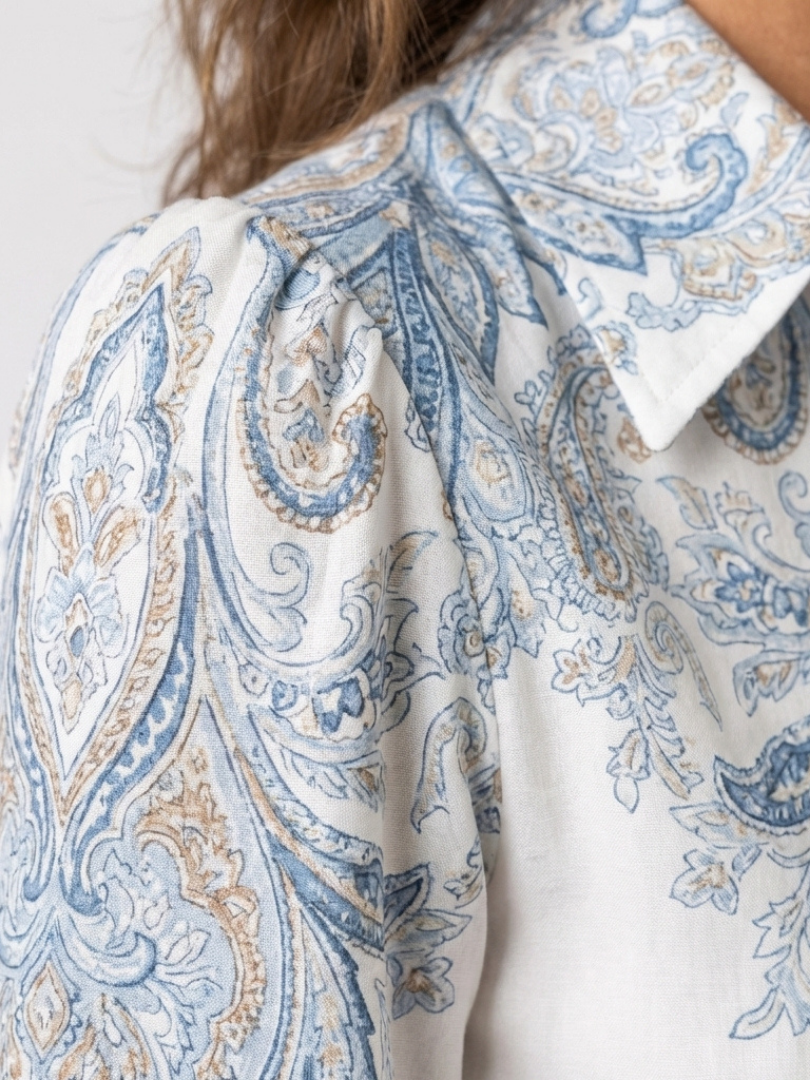 Sierra - High Neck Printed Long Sleeve Maxi Dress - Eliza-Warszawa