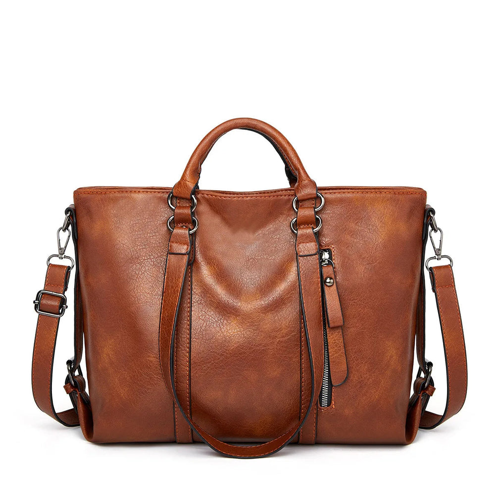 Signe™ | Stylish Large Leather Shoulder Bag - Eliza-Warszawa