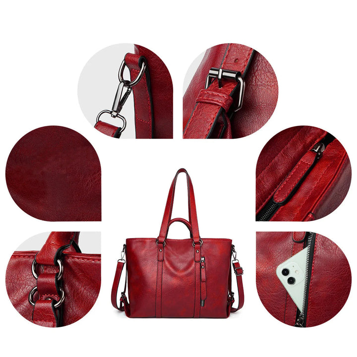 Signe™ | Stylish Large Leather Shoulder Bag - Eliza-Warszawa