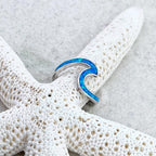 Silver Blue Opal Wave Ring