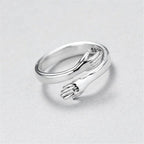 Silver Cuddle Ring with Customizable Fit