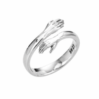 Silver Cuddle Ring with Customizable Fit