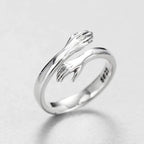 Silver Cuddle Ring with Customizable Fit