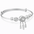 Silver Dreamcatcher Bangle Bracelet