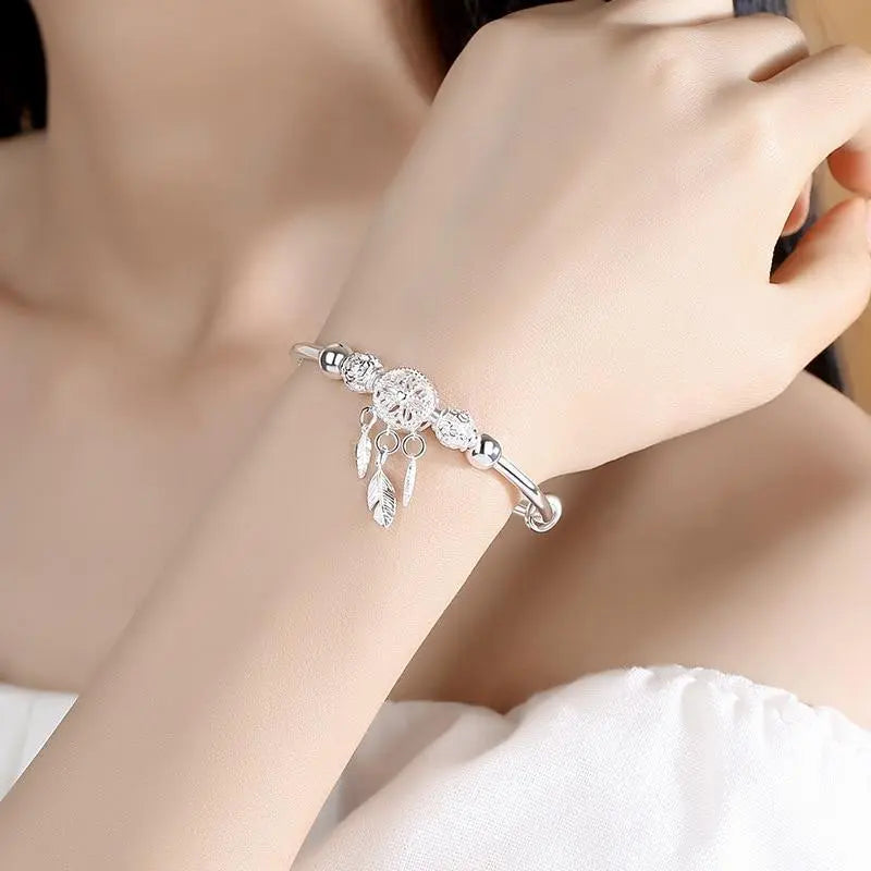 Silver Dreamcatcher Charm Bracelet