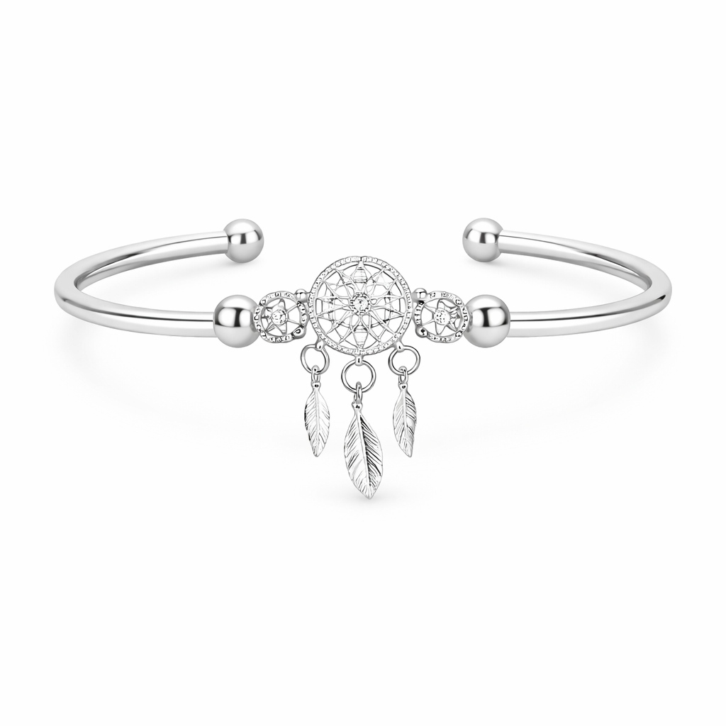 Silver Dreamcatcher Charm Bracelet