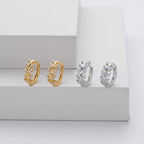 Silver Leaf Hoop Earrings