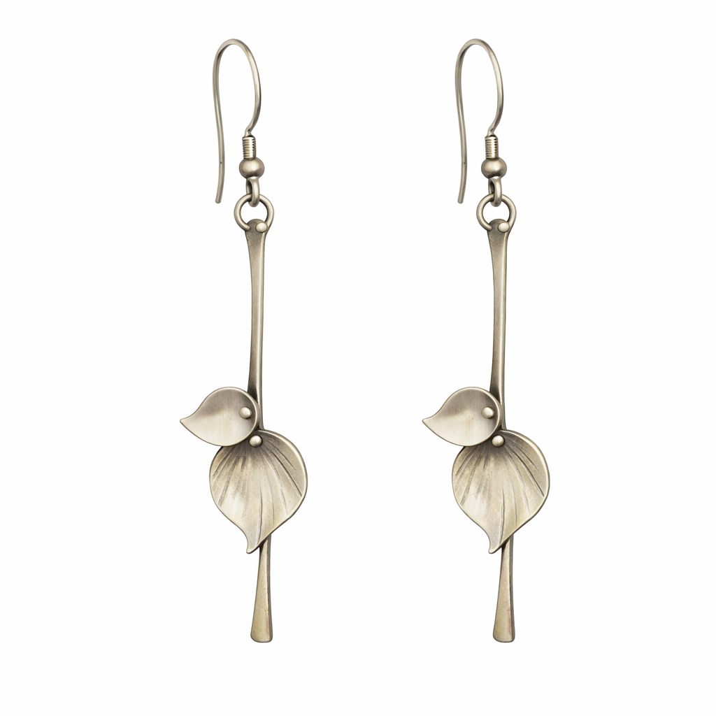 Silver Leaf Vintage Earrings