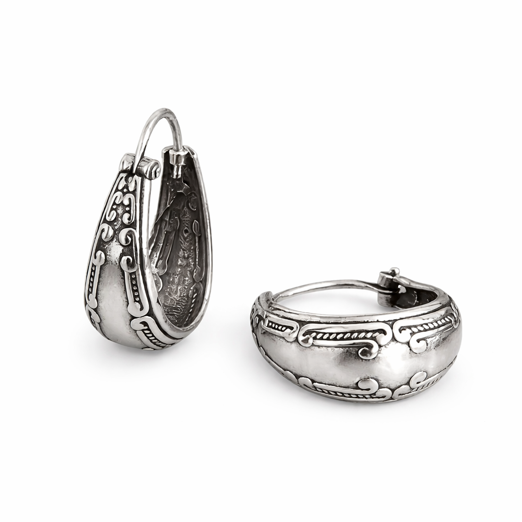 Silver Vintage Mandala Earrings