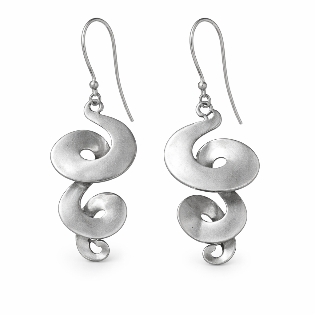 Silver Vintage Spiral Earrings