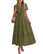 Elara™ | Boho A-Line Maxi Dress with V-Neck & Flowing Fit - Eliza-Warszawa