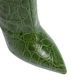Snake-print high-heeled pointed-toe straight-leg boots - Eliza-Warszawa