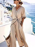 Mary | Maxi Pants dress with Flattering Silhouette and Soft Fabric - Eliza-Warszawa