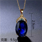 Sophisticated Crystal and Opal Drop Pendant Necklace