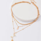 Sophisticated Golden Rose Pendant Necklace Set