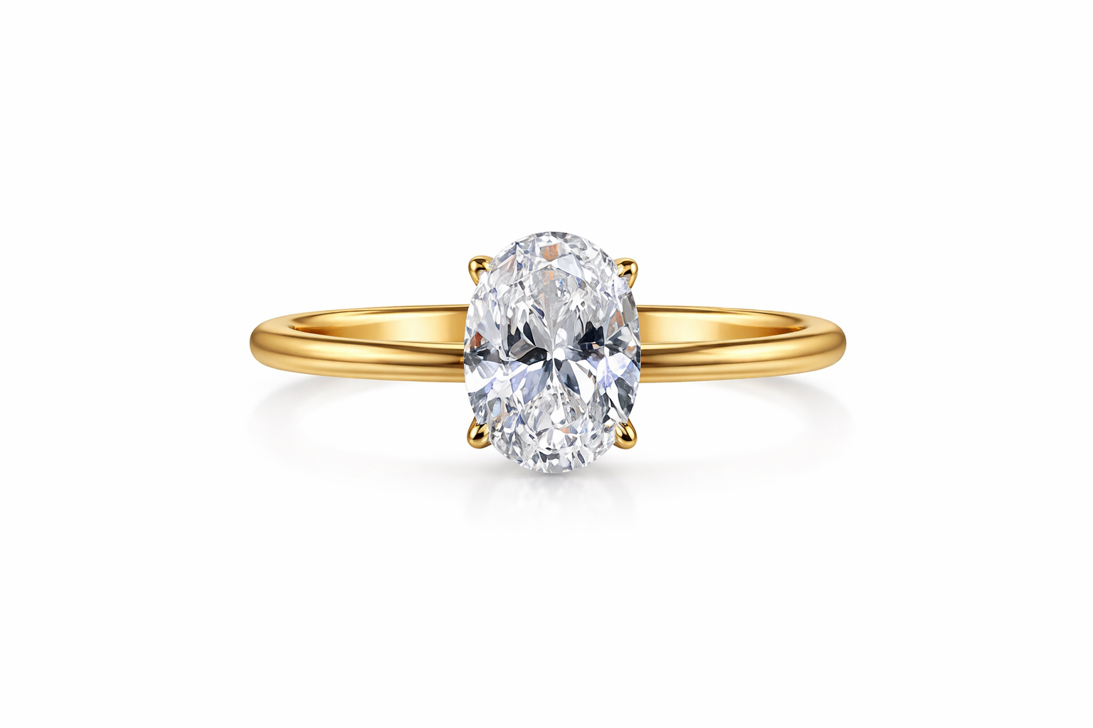 Sophisticated Sterling Silver Oval Cut Engagement Ring