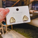 Sophisticated Triangular Opal and Crystal Earrings