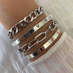 Sophisticated White Gold Elan Mercer Bracelet Set - Eliza-Warszawa