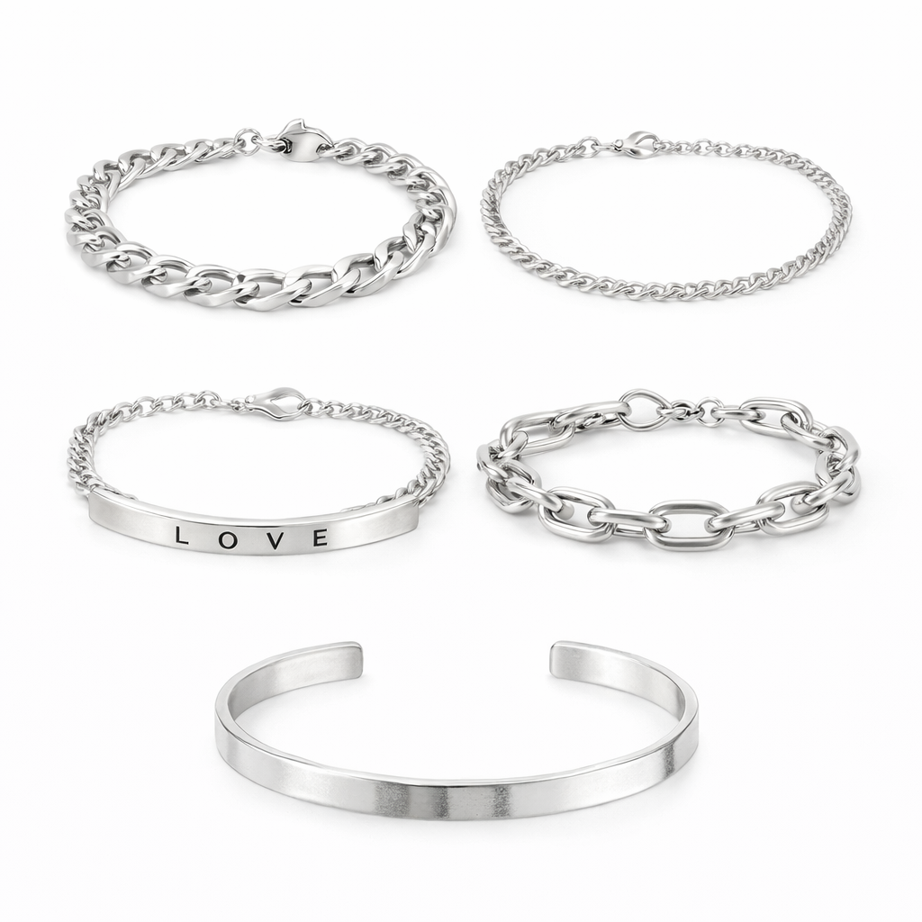 Sophisticated White Gold Elan Mercer Bracelet Set - Eliza-Warszawa