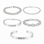 Sophisticated White Gold Elan Mercer Bracelet Set - Eliza-Warszawa