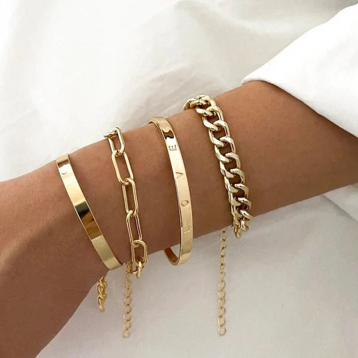 Sophisticated White Gold Elan Mercer Bracelet Set - Eliza-Warszawa