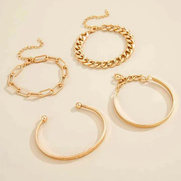 Sophisticated White Gold Elan Mercer Bracelet Set - Eliza-Warszawa