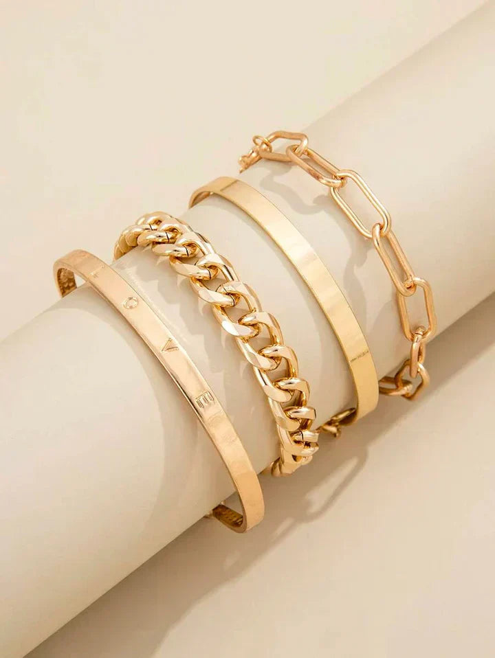 Sophisticated White Gold Elan Mercer Bracelet Set - Eliza-Warszawa
