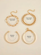 Sophisticated White Gold Elan Mercer Bracelet Set - Eliza-Warszawa
