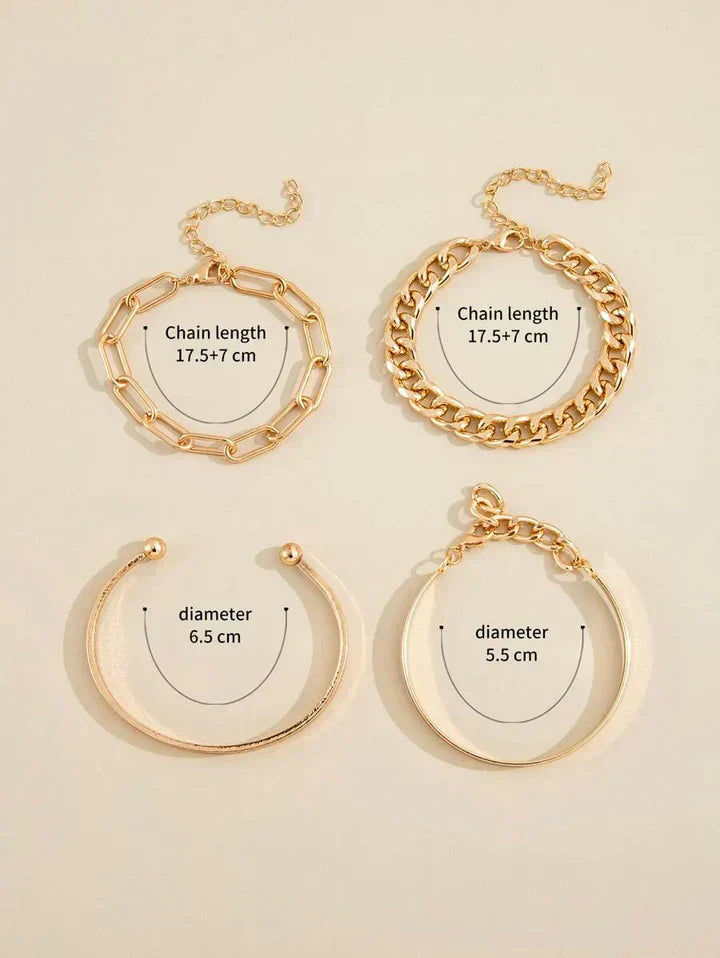 Sophisticated White Gold Elan Mercer Bracelet Set - Eliza-Warszawa