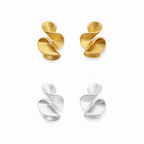 Sterling Silver 18K Gold Flower Stud Earrings - Eliza-Warszawa