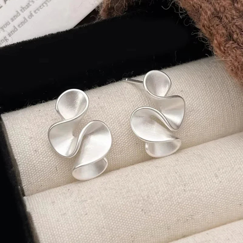 Sterling Silver 18K Gold Flower Stud Earrings - Eliza-Warszawa
