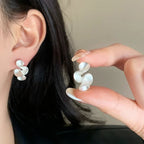 Sterling Silver 18K Gold Flower Stud Earrings - Eliza-Warszawa