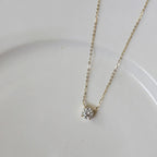 Sterling Silver 18K Gold Plated Zircon Necklace