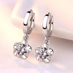 Sterling Silver Purple and White Zircon Earrings - Eliza-Warszawa
