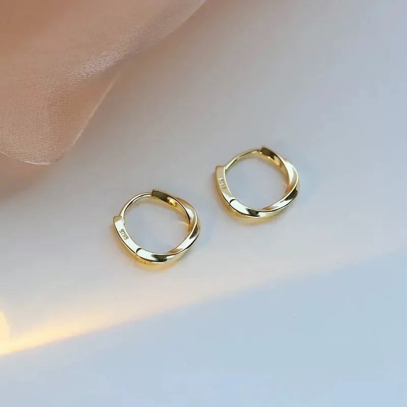 Sterling Silver Round Inlaid Earrings - Eliza-Warszawa