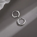 Sterling Silver Round Inlaid Earrings - Eliza-Warszawa