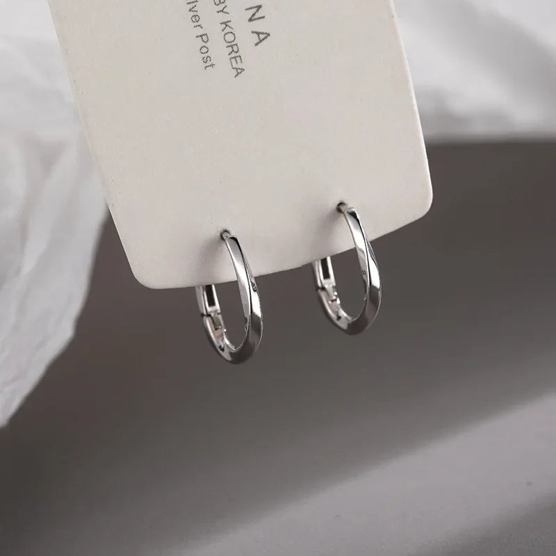 Sterling Silver Round Inlaid Earrings - Eliza-Warszawa