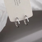Sterling Silver Round Inlaid Earrings - Eliza-Warszawa