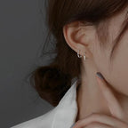 Sterling Silver Round Inlaid Earrings - Eliza-Warszawa