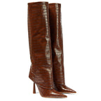 Stone-patterned pointed-toe stiletto boots - Eliza-Warszawa