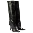 Stone-patterned pointed-toe stiletto boots - Eliza-Warszawa