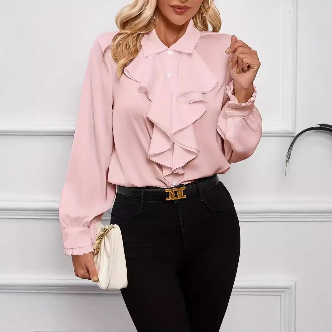Stylish shirt with ruffled and layered design details. - Eliza-Warszawa