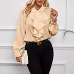 Stylish shirt with ruffled and layered design details. - Eliza-Warszawa