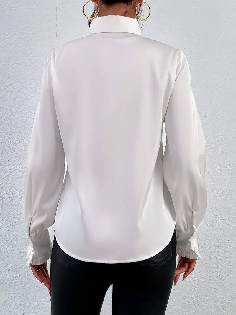 Stylish shirt with ruffled and layered design details. - Eliza-Warszawa